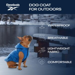 Reebok Dog Puffer Jacket - Waterproof Dog Vest with Hoodie, Dog Winter Clothes for Small, Medium, and Large Dogs, Premium Windproof Dog Snow Jacket Perfect for Cold Weather, Comes with Leash Hole