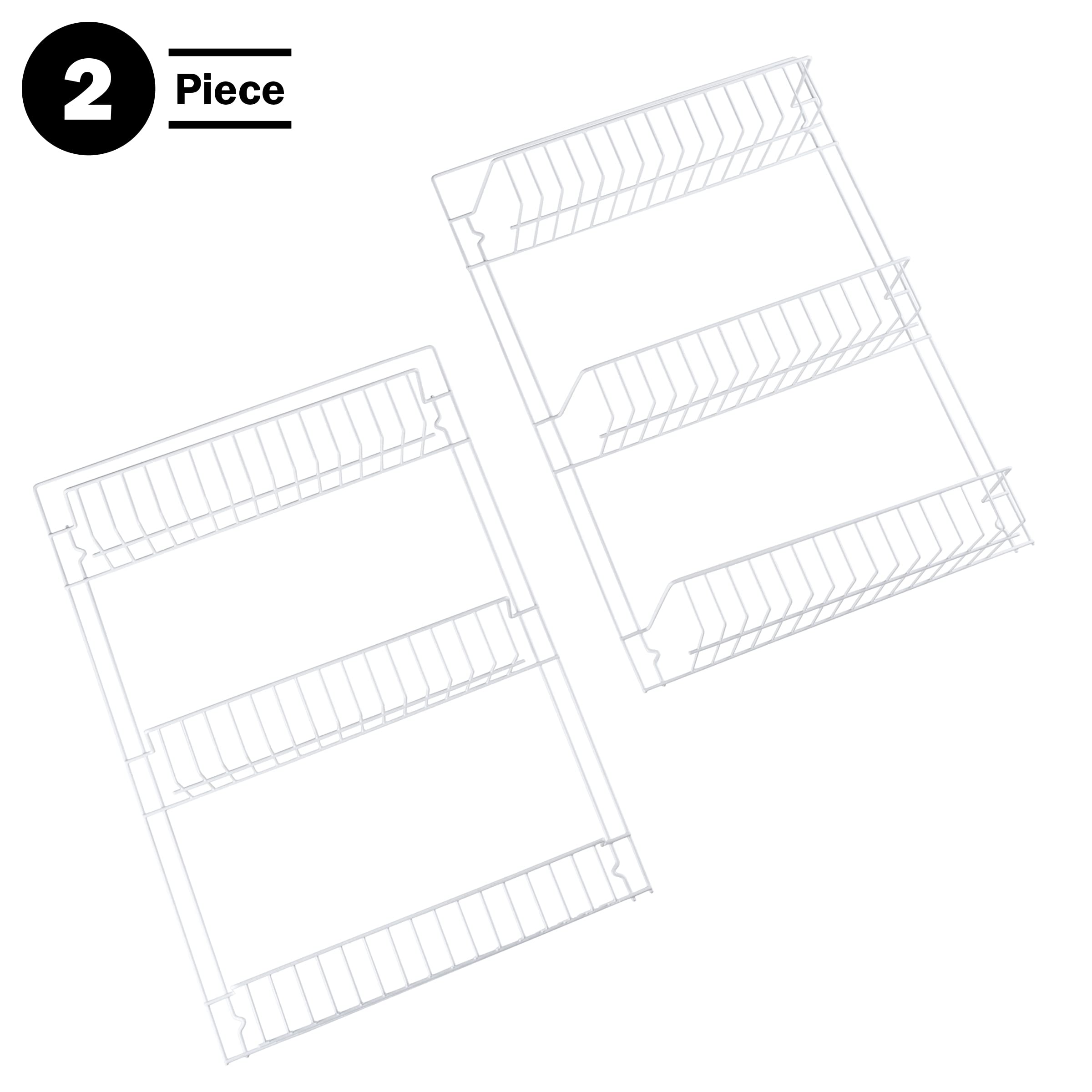 Lavish Home Powder Coated Steel Closet Organizer, 6-Tier Shelves, Over the Door Pantry Organizer, with Adhesive Hooks, White