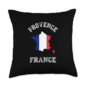 provence france gifts presents souvenirs france distressed flag provence pride throw pillow, 18x18, multicolor