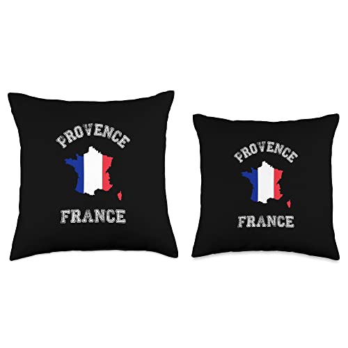 Provence France Gifts Presents Souvenirs France Distressed Flag Provence Pride Throw Pillow, 18x18, Multicolor