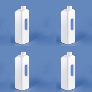 welliestr 4piece (white) empty hdpe plastic juice/milk bottles with caps,food grade hdpe storage container ketchup salad jam oil refillabel bottle