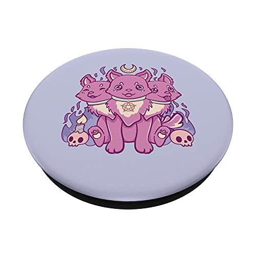 Pastel Goth 3 Headed Dog PopSockets Swappable PopGrip