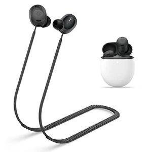 wofro anti-lost strap for google pixel buds pro earbuds (2022), sports soft silicone lanyard accessories compatible with google pixel buds pro - noise canceling earbuds neck rope cord (black)