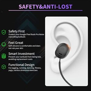 WOFRO Anti-Lost Strap for Google Pixel Buds Pro Earbuds (2022), Sports Soft Silicone Lanyard Accessories Compatible with Google Pixel Buds Pro - Noise Canceling Earbuds Neck Rope Cord (Black)