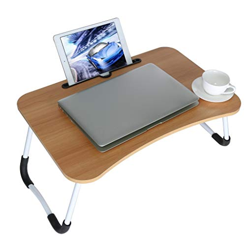 Standing Desk Folding Table On The Second Floor, No Need to Assembled a Foldable Table, Small Computer Laptop Desk, Suitable for a Small Space Home Office Portable Laptop Desk (Khaki, One Size)