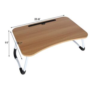 Standing Desk Folding Table On The Second Floor, No Need to Assembled a Foldable Table, Small Computer Laptop Desk, Suitable for a Small Space Home Office Portable Laptop Desk (Khaki, One Size)