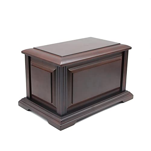 WEVOIRD Handcrafted Large Wooden Funeral Cremation Urn Box for Human Ashes Adult Burial Urns Wood for Men and Women up to 320lbs