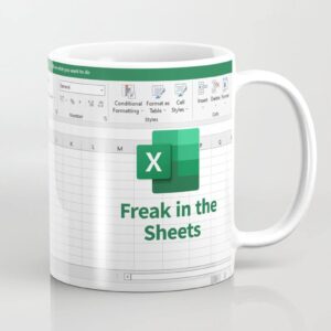 freak in the sheets excel spreadsheet mug, funny spreadsheet excel mug, gifts for women men, accountant mug, christmas birthday cup 11 oz white