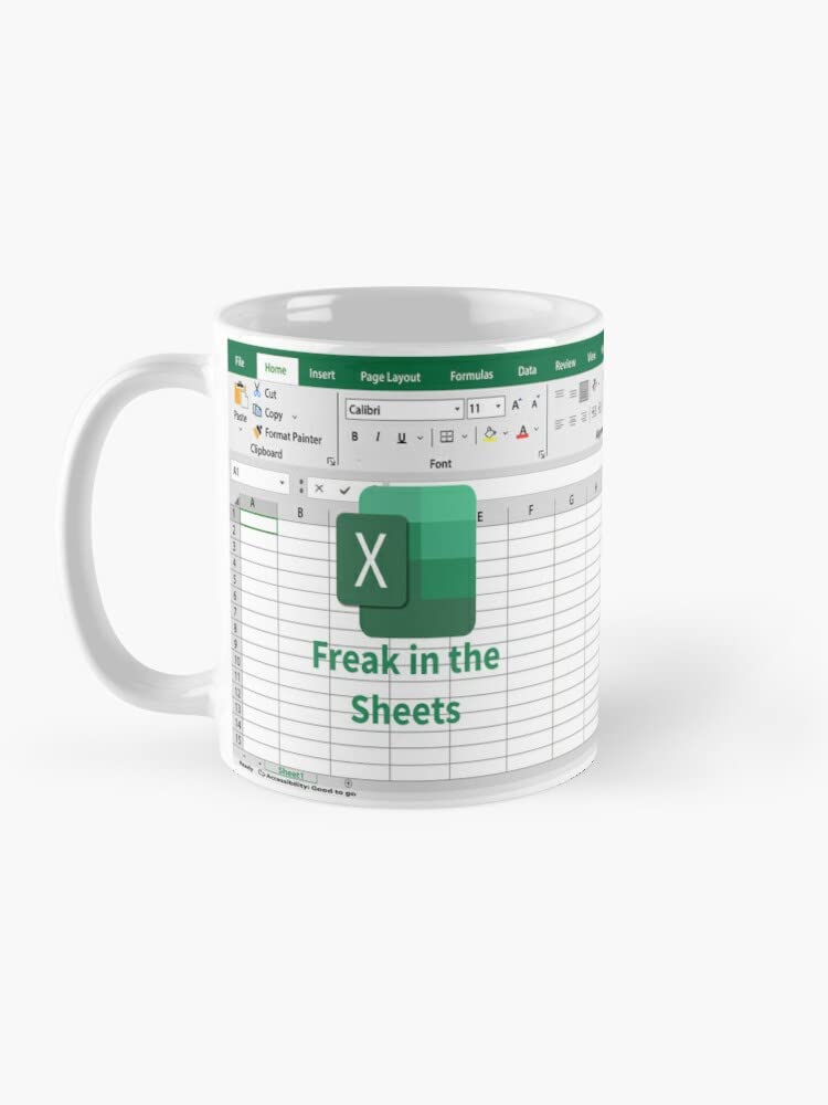 Freak In The Sheets Excel Spreadsheet Mug, Funny Spreadsheet Excel Mug, Gifts For Women Men, Accountant Mug, Christmas Birthday Cup 11 Oz White