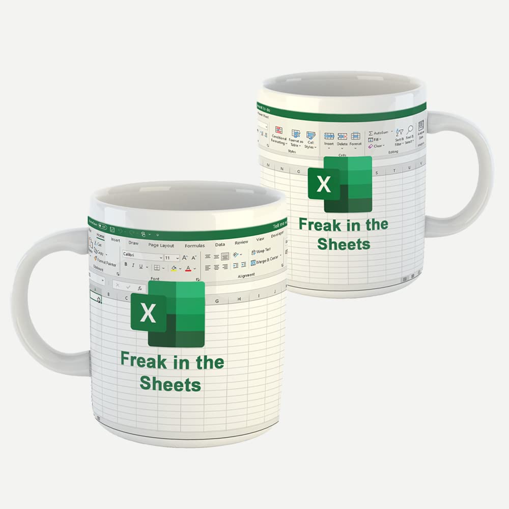 Freak In The Sheets Excel Spreadsheet Mug, Funny Spreadsheet Excel Mug, Gifts For Women Men, Accountant Mug, Christmas Birthday Cup 11 Oz White