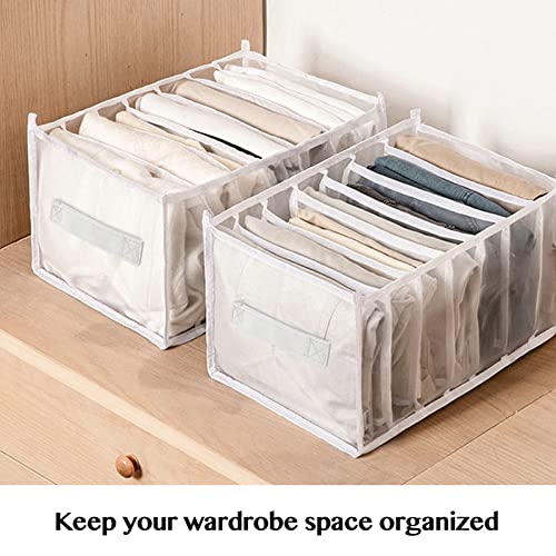 5 PCS Jeans Wardrobe Clothes Organizer Pants Storage for Closet Drawer Best Folded Clothes Storage Containers Organization Storage Box for T-Shirt Jean Home Sorting Divider Box (Thickness Upgrade)