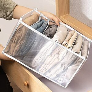 5 PCS Jeans Wardrobe Clothes Organizer Pants Storage for Closet Drawer Best Folded Clothes Storage Containers Organization Storage Box for T-Shirt Jean Home Sorting Divider Box (Thickness Upgrade)