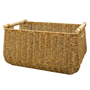 environmentally pp rattan woven basket hand woven storage basket bedroom living room storage basket