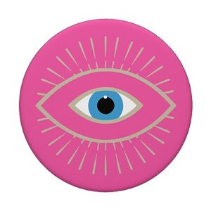 Beige Pink All Seeing Evil Eye PopSockets Standard PopGrip