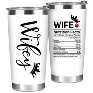 gifts for her anniversary, gifts for her - gifts for wife, wife gifts from husband - anniversary, birthday gifts for wife - mothers day gifts for wife - wife birthday gifts ideas - wifey tumbler 20 oz
