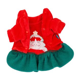 Anelekor Christmas Dress for Cats Small Dogs Holiday Theme Puppy Clothes for Thanksgiving New Year Birthday Doggy Xmas Tree Costume Warm Pet Winter Outfit (A, Large)