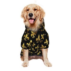 large dog hoodie mardi-gras-golden pet clothes sweater with hat soft cat outfit coat xx-large
