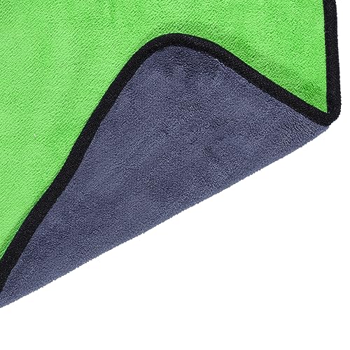 X AUTOHAUX 2pcs Microfibre Car Drying Towel 30 x 40cm 600GSM Highly Absorbent Car Drying Cloth Window Cleaner Gray Green