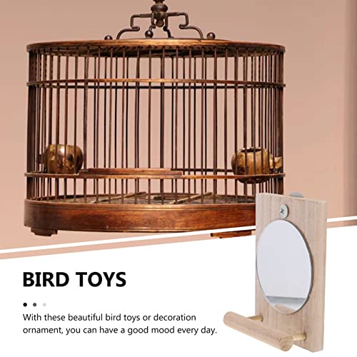 iplusmile Finch for Toy: Parrots Cockatoo Pet Play Hanging Perch Supplies Birdcage Lovebird Climb Birds Small Budgie Mirror Parakeet Parrot Perches Cage with Acrylic Accessory Cinteractive