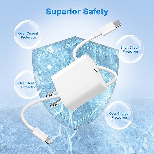 iPhone Fast Charger, [Apple MFi Certified] 3 Pack PD 20W USB C Wall Charger Blocks with 3 Pack 6FT Fast Charging Lightning Cables Compatible for iPhone 14/13/12/11/Pro Max/XS/XR/X/8/7, iPad