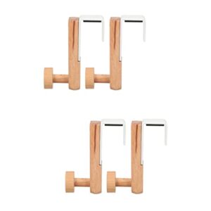 cabilock 4 pcs robes clo organizer clothes and glass wooden wall wood frameless bathroom racks or hats shower metal door over mounted towels, hooks entryway jackets multifunctional kitchen
