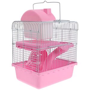balacoo dwarf hamster cages wheel, animal cages dish- hedgehog critter freely ramps gerbil food castle double cage- luxury connecting transparent mice nest large centre ladder chinchilla