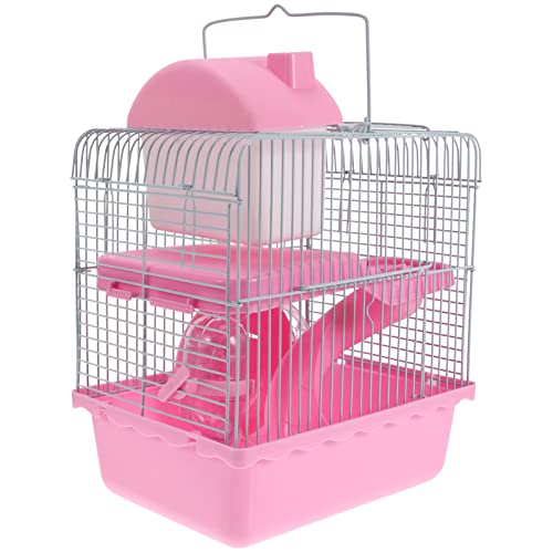 Balacoo Dwarf Hamster Cages Wheel, Animal Cages Dish- Hedgehog Critter Freely Ramps Gerbil Food Castle Double Cage- Luxury Connecting Transparent Mice Nest Large Centre Ladder Chinchilla