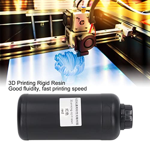 3D Printer Resin, Easy to High Accuracy Good Fluidity 1000ml UV Curing Resin Stretch Resistant with Less Odor for Desktop Models(Red)