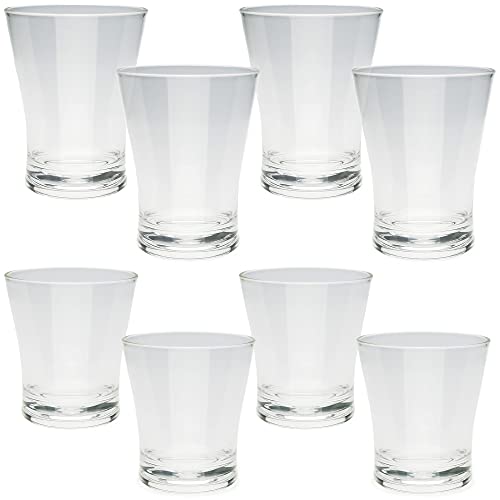 Arora Classic Clear Plastic Tumblers, Set of 4pcs x 16oz and 4pcs x 12oz