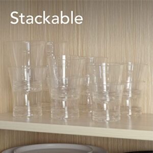 Arora Classic Clear Plastic Tumblers, Set of 4pcs x 16oz and 4pcs x 12oz