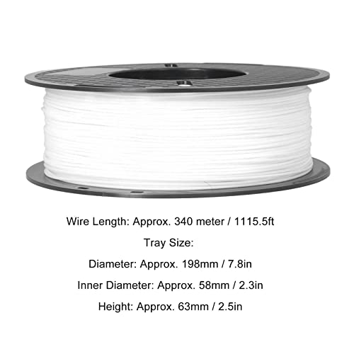 1.75mm PLA Print Filament, 3D Printer Filament Good Adhesion High Accuracy Smokeless Low Shrinkage Strong Toughness 1kg Spool for Industrial Devices(Transparent)