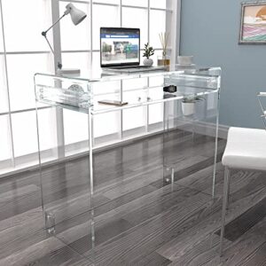 STAUBER Best Acrylic Desk (Waterfall Style: 34" W x 16" D x 30" H)