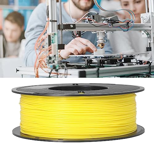 Kadimendium 3D Printer Filament, 1kg Spool 1.75mm PLA Print Filament Consumables Smokeless Low Shrinkage Good Adhesion for Industrial Devices(Yellow)