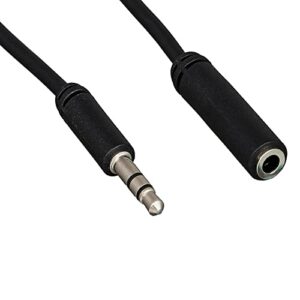 cable central llc 3.5mm male to female stereo extension cable - 6 feet - audio 3.5mm cord for phones, headphone, tablets, mp3 players and more - silver plated stereo connector/jack cable