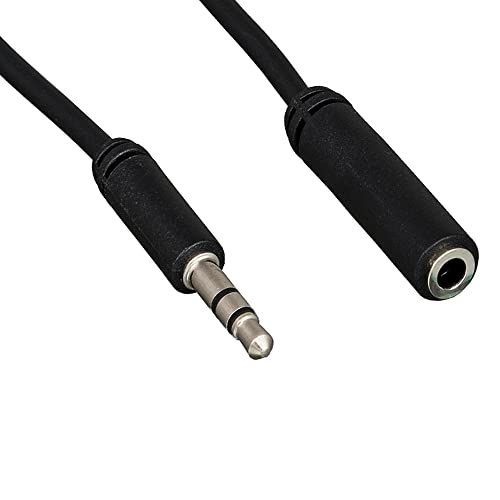 Cable Central LLC 3.5mm Male to Female Stereo Extension Cable - 6 Feet - Audio 3.5mm Cord for Phones, Headphone, Tablets, MP3 Players and More - Silver Plated Stereo Connector/Jack Cable