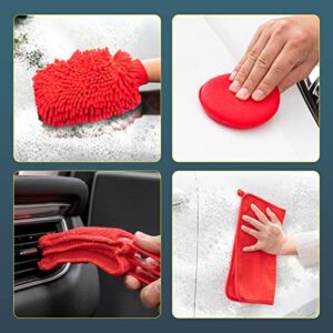 YCHOW-TECH Car Detailing Brush Kit, 19PCS Car Wash Kit Car Detailing Kit Interior Cleaner Detailing Supplies Exterior Car Accessories Automotive Detailing Equipment Auto Detailing Tools