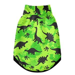 kigai green dinosaurs dog coat fleece warm windproof pet clothes for snow cold weather, soft cozy breathable dog winter jacket for small medium large dogs with leash hole pet coat(xxs - xl)