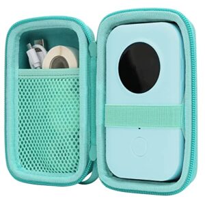 aenllosi hard storage case compatible with phomemo d30 bluetooth wireless mini label printer.（only case,green）
