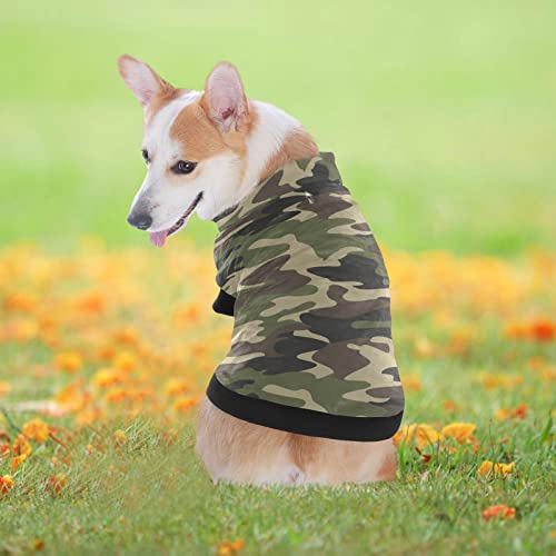 Kigai Camo Dog Coat Fleece Warm Windproof Pet Clothes for Snow Cold Weather, Soft Cozy Breathable Dog Winter Jacket for Small Medium Large Dogs with Leash Hole Pet Coat(XXS - XL)