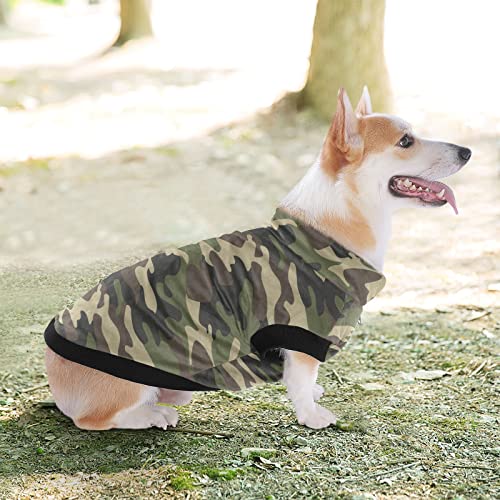 Kigai Camo Dog Coat Fleece Warm Windproof Pet Clothes for Snow Cold Weather, Soft Cozy Breathable Dog Winter Jacket for Small Medium Large Dogs with Leash Hole Pet Coat(XXS - XL)