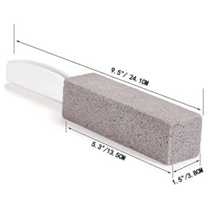 JIANYI Pumice Stone Toilet Bowl Cleaner Brush with Handle, Removes Limescale & Hard Water Stains, Toilet Brush for Cleaning Grills Tile Grout Swimming Pool -2 Pack