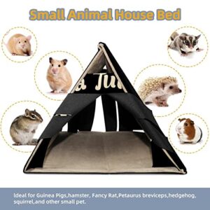 Y-DSIWX Guinea Pig Hideout House Bed, Sea Turtle Black Background Rabbit Cave, Squirrel Chinchilla Hamster Hedgehog Nest Cage