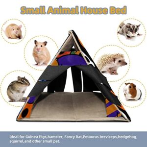 Y-DSIWX Guinea Pig Hideout Cozy Hamster House Cave for Bunny Chinchilla Hedgehog Small Animal Funny Monsters Retro Graffiti