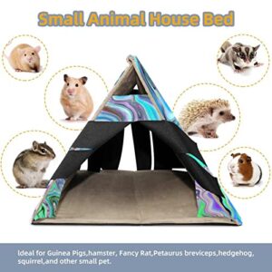 Y-DSIWX Guinea Pig Hideout House Bed, Colorful Pattern Rabbit Cave, Squirrel Chinchilla Hamster Hedgehog Nest Cage