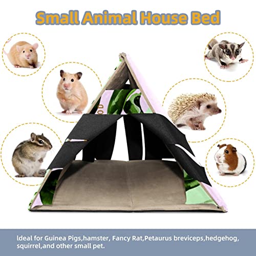 Y-DSIWX Guinea Pig House Bed, Rabbit Large Hideout, Small Animals Nest Hamster Cage Habitats Cute Leaves