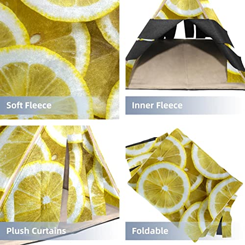 Y-DSIWX Guinea Pig Hideout Cozy Hamster House Cave for Bunny Chinchilla Hedgehog Small Animal Lemon Slices