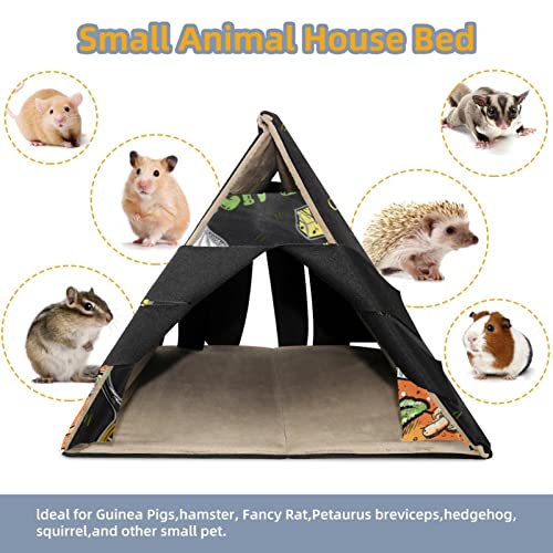 Y-DSIWX Guinea Pig House Bed, Rabbit Large Hideout, Small Animals Nest Hamster Cage Habitats Tomato Soup Recipe Menu Chalkboard Design