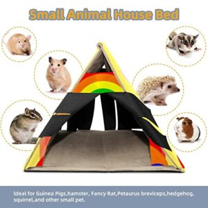 Y-DSIWX Guinea Pig Hideout Cozy Hamster House Cave for Bunny Chinchilla Hedgehog Small Animal Rainbow