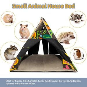 Y-DSIWX Guinea Pig House Bed, Rabbit Large Hideout, Small Animals Nest Hamster Cage Habitats Colorful Flowers Abtract