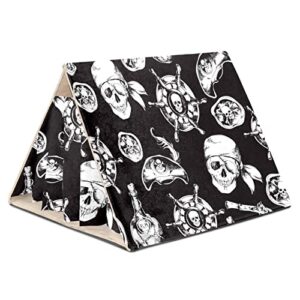 y-dsiwx guinea pig hideout house bed, skull dark pattern rabbit cave, squirrel chinchilla hamster hedgehog nest cage